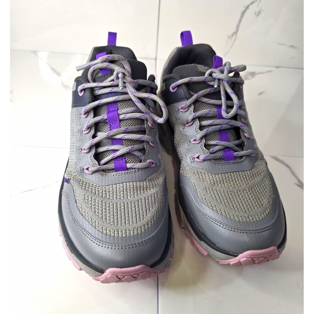 SKECHERS D'LUX Journey Trail Hiking Shoes Gray/Purple/Pink US 8 M 180167
